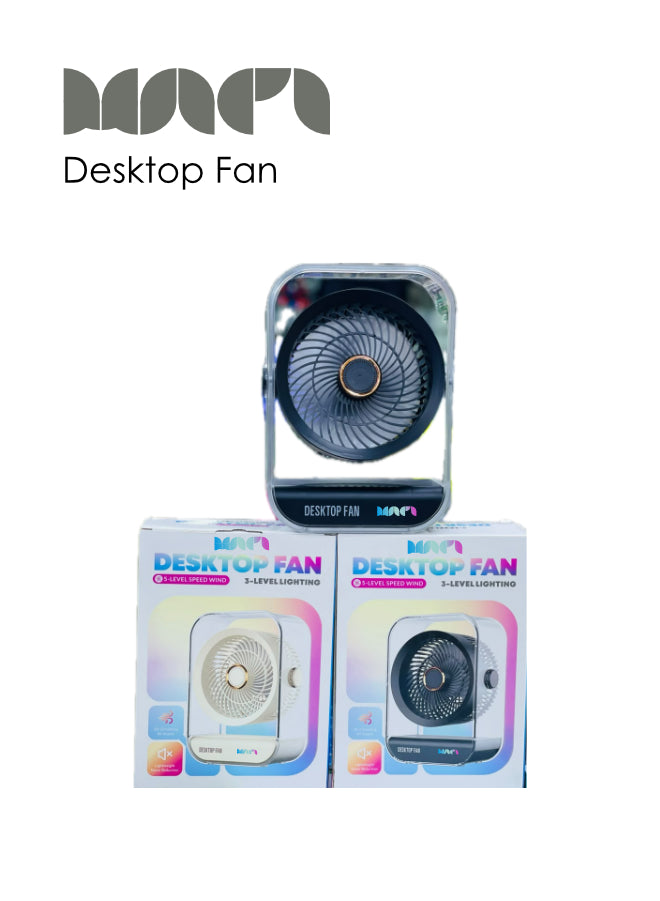 MNPI Desktop Fan with 3-Level Speed & Lighting Stylish and Functional Air Circulation for Any Space